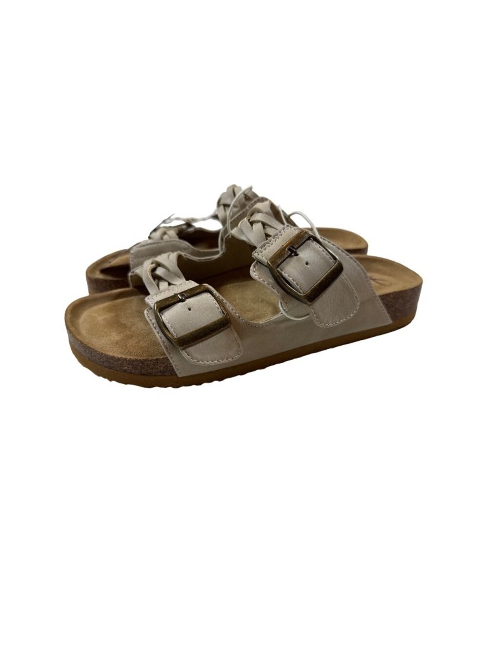 NWT Freely Womens Sandals Adjustable Buckles Woven Straps Beige Size 7